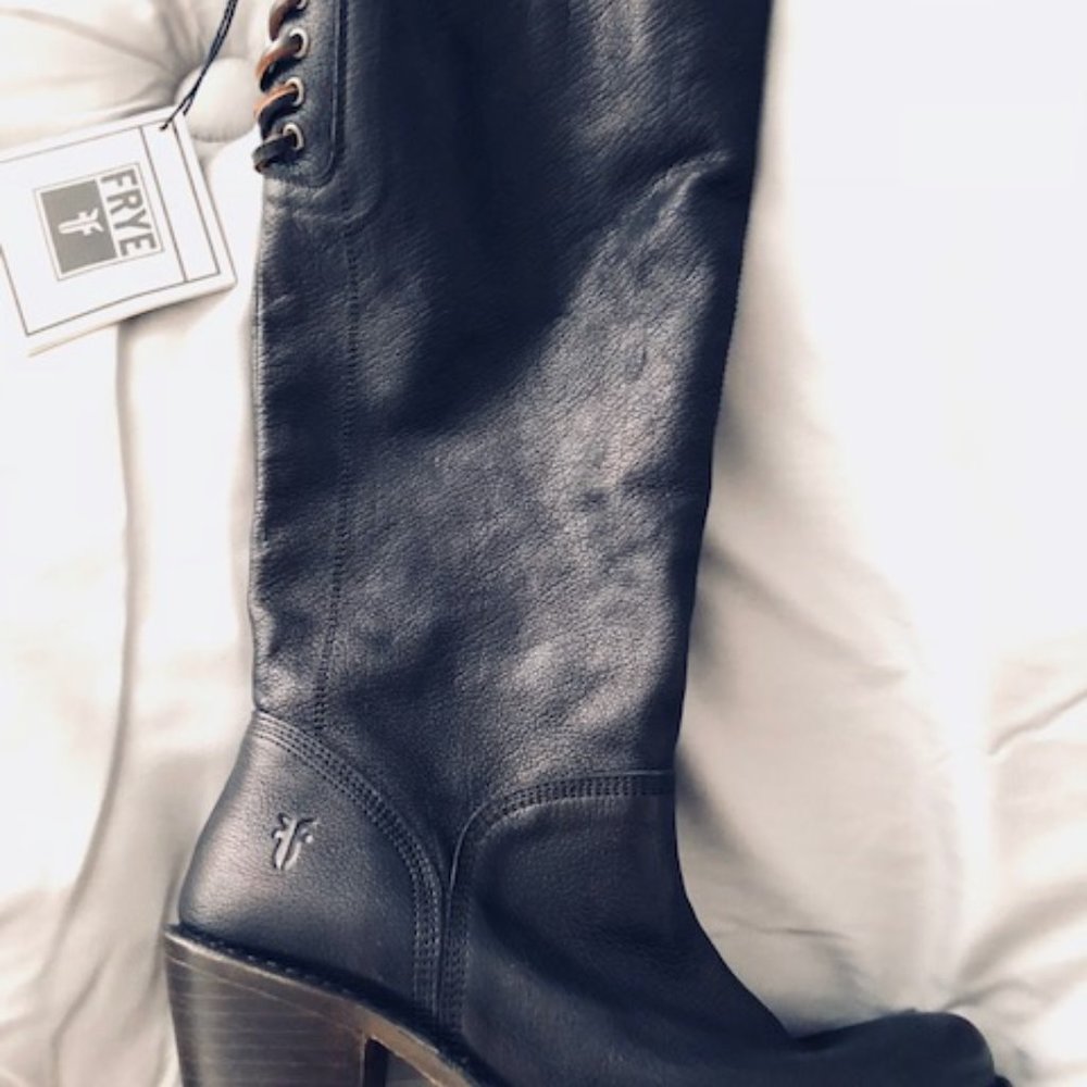 Frye Black boots new 8 1/2  2 in heel